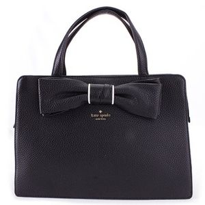Kate Spade Black Lise Rosewood Leather Purse with Bow
